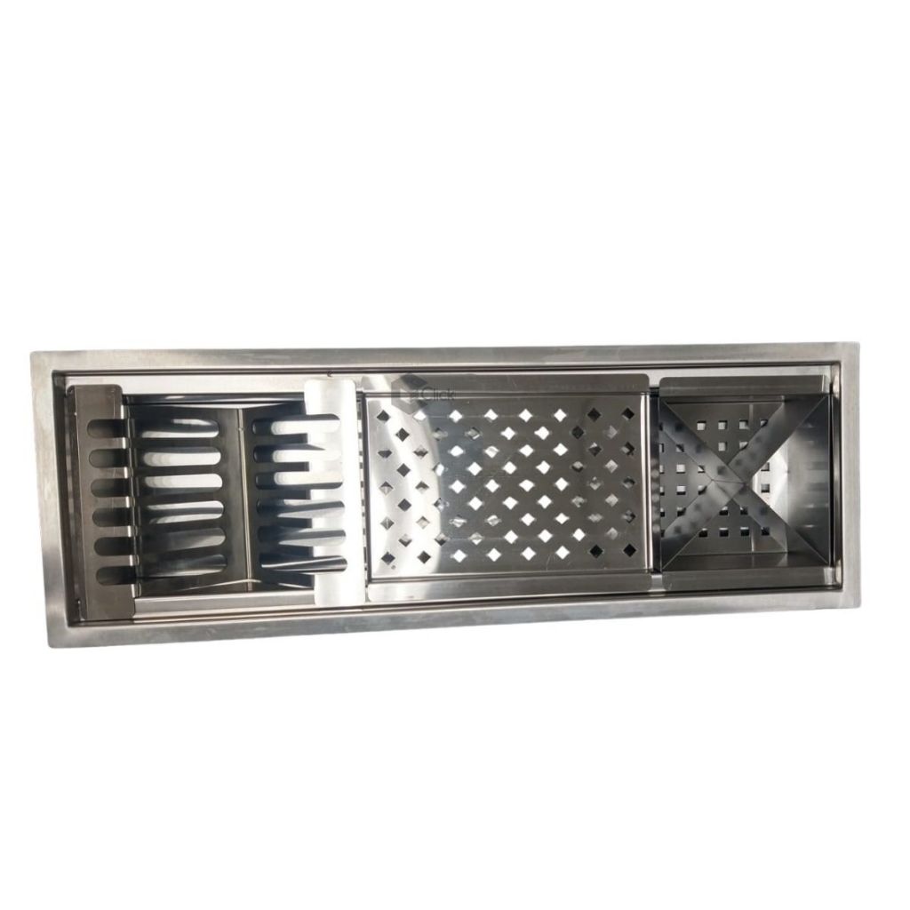 Calha Úmida Inox 60cm Escorredor de Louça Aço 100% Inox Organizador de Pia