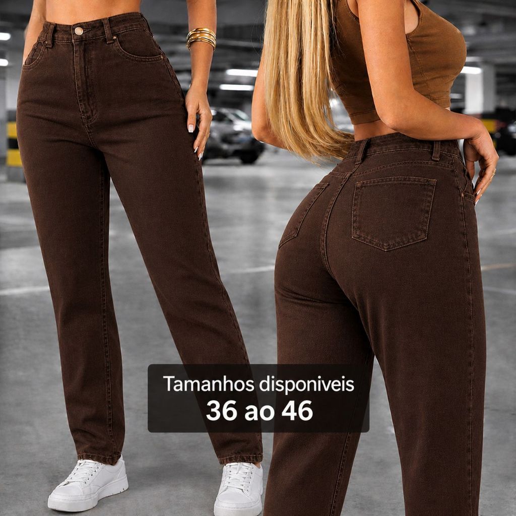 Calça Feminina MOM Jeans  Black CORES EM ALTA TENDENCIA