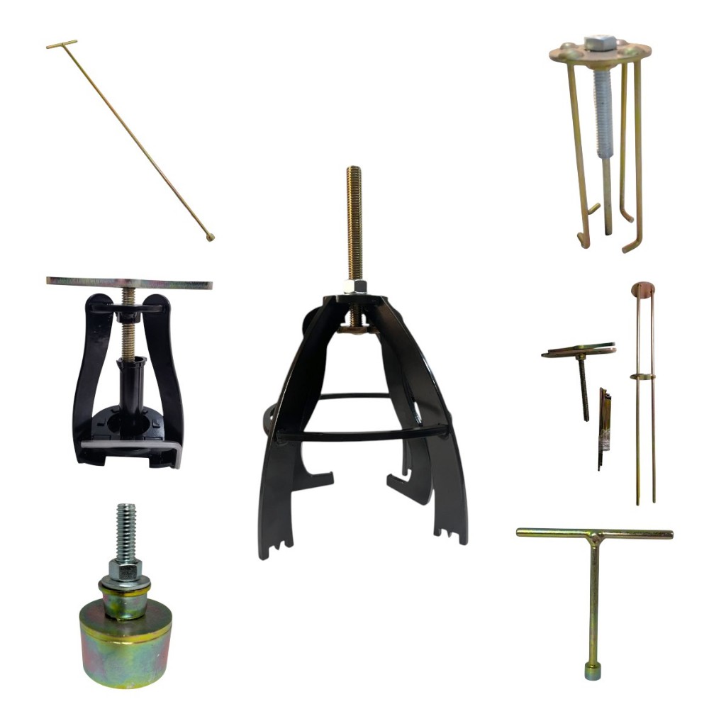 Kit Ferramentas Saca Cambio, Saca Cesto, 02 Saca agitadores, Saca Rolamento, Chave T Para Lavadoras Consul/ Brastemp