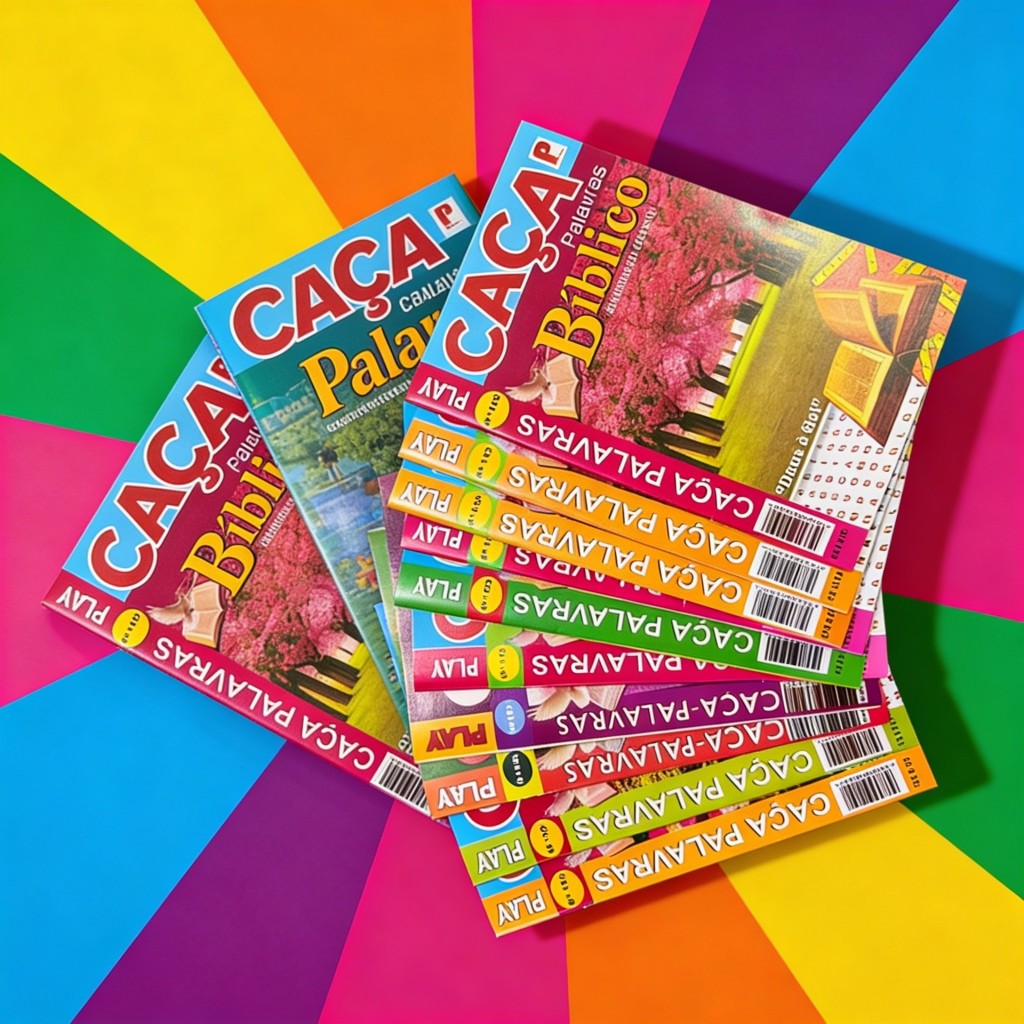 KIT 05 Revistas Caça-Palavras Bíblicos | Letras Grandes (Letrão) Cristo/Cristão