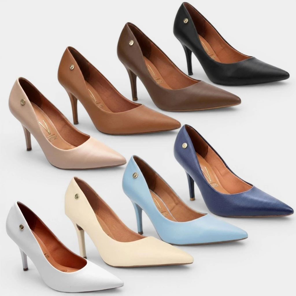 Scarpin Vizzano Pelica Fosco Salto Alto Feminino Conforto Feminino
