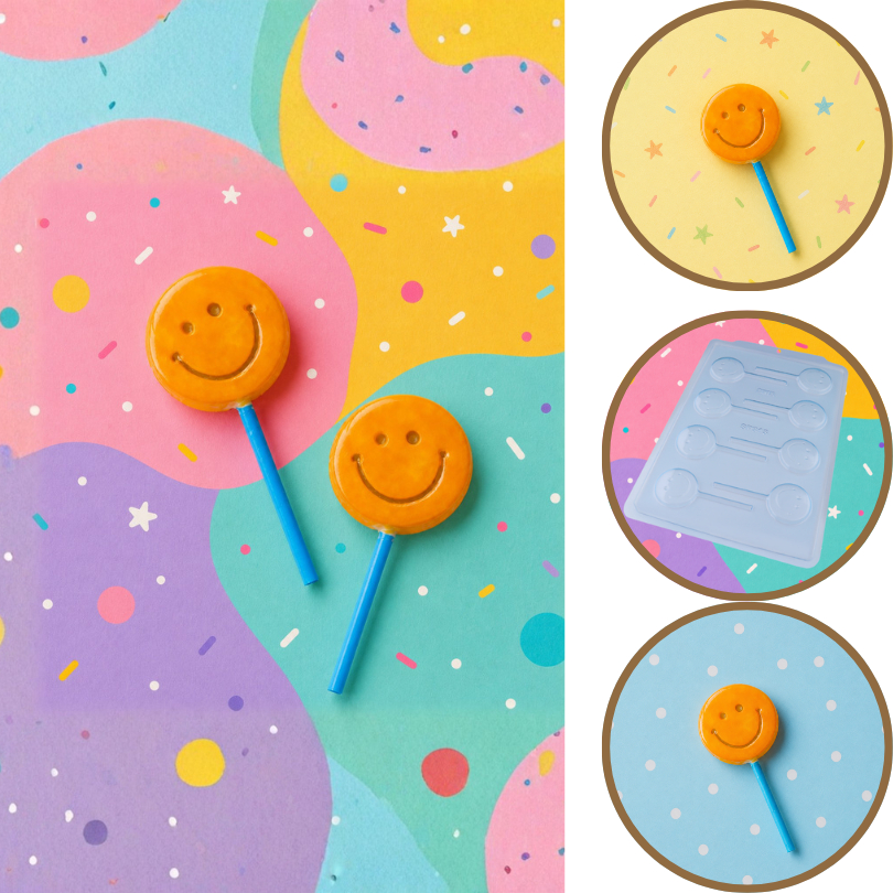 1~5 Forma BWB Simples Semiprofissional, Alto Rendimento Doces Finos Chocolates - SP Pirulito Sorriso (CHOCO)