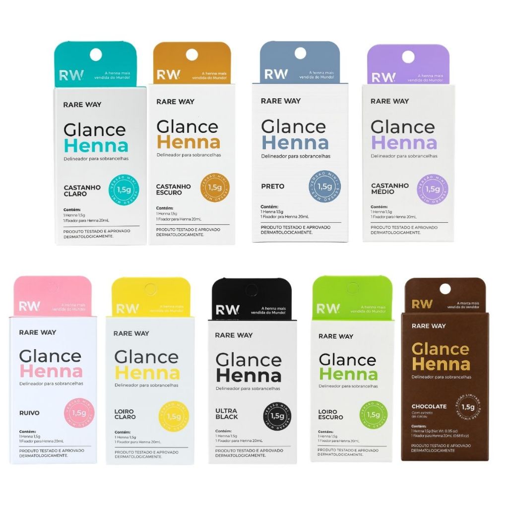 Henna Sobrancelha Glance Rare Way Todas As Cores Mini 1,5 G - Designer De Sobrancelhas