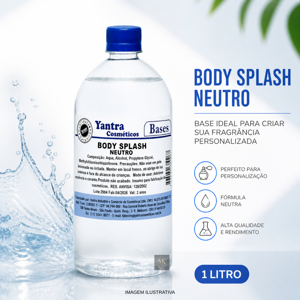 Body Splash Neutra 1L Yantra Cosméticos | Base Pronta Para Personalização