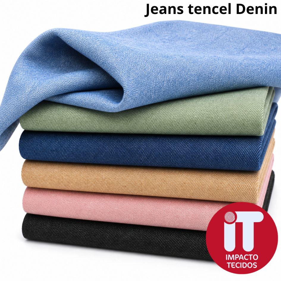Tecido Jeans Tencel Denim 1,50m Leve Macio 70% Poliéster 30% Algodão Para Roupas