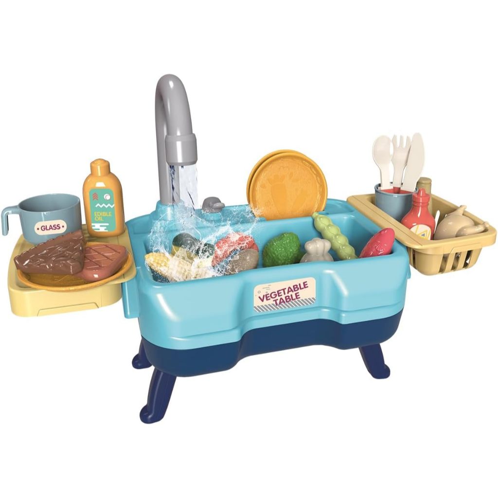 Pia Lava Louca Sai Agua, 29 Peças, 40cm - Azul - Zippy Toys