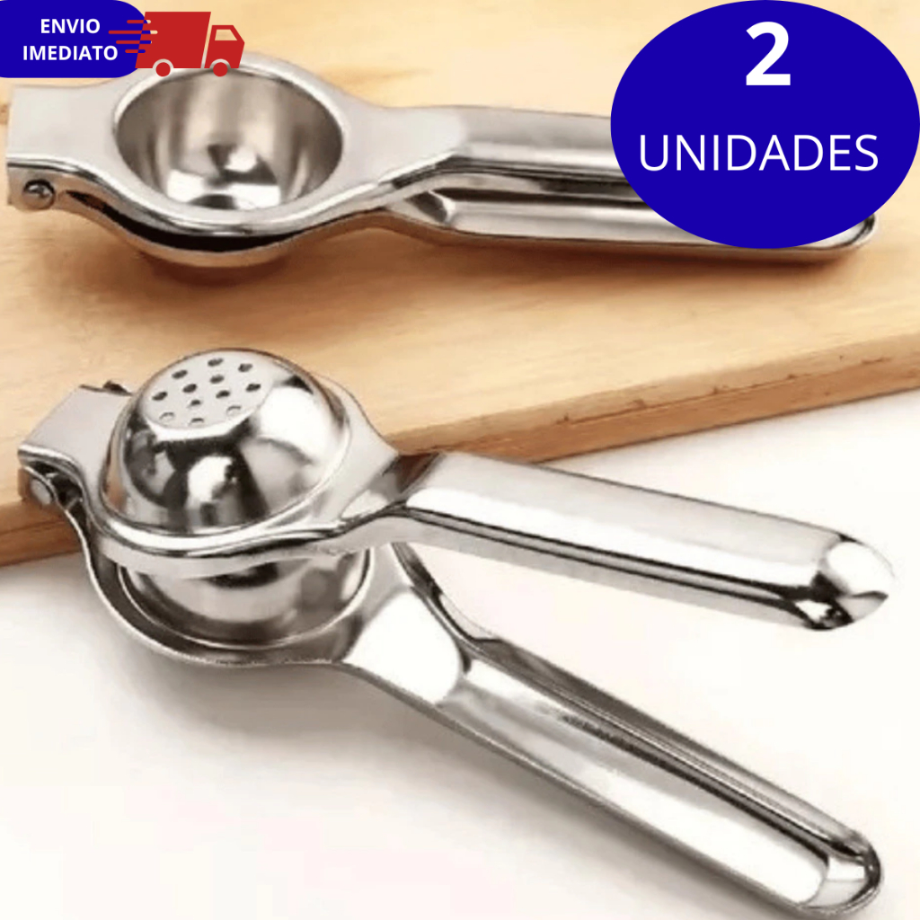 Jogo Espremedor de Limão forte Inox 2 peças resistente drinks caipirinha espremedor de frutas manual