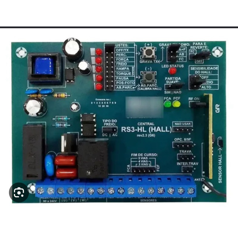 Placa p/ motor Rossi Dz4 / Dz3 / Dz nano turbo / Dz Atto  - Kxh30-Kxhi30- WKXH90 deslizante cadastra controles Rossi l