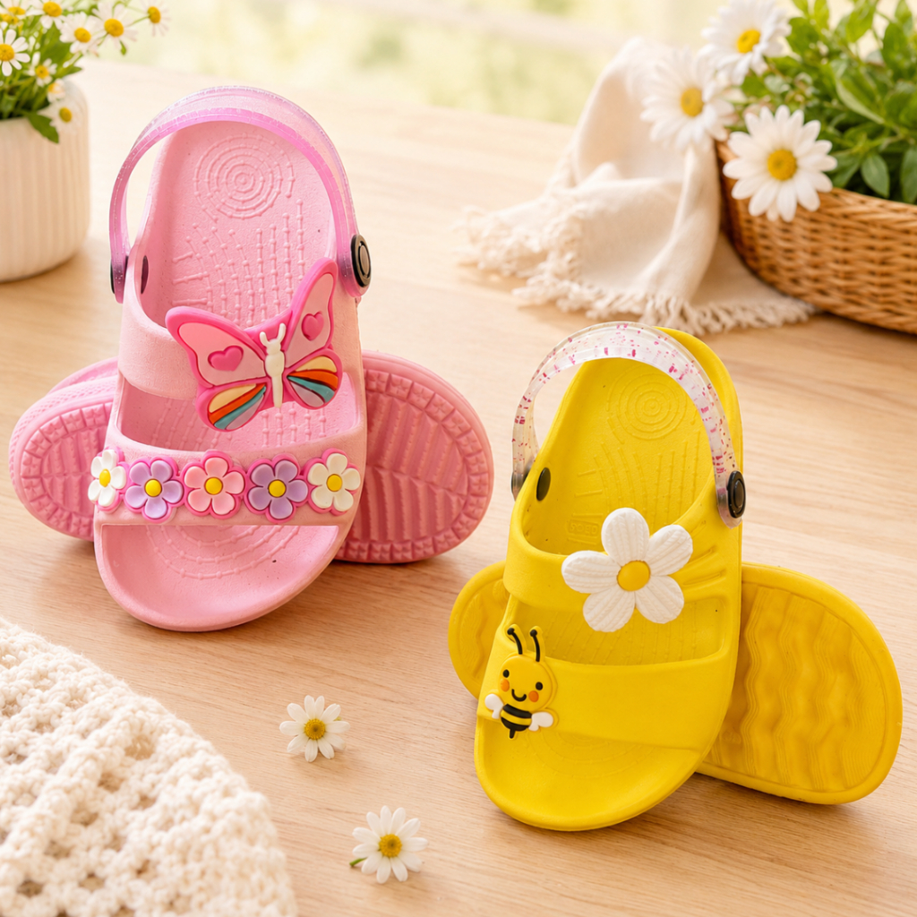 Kit 2 Pares Sandália Infantil Menina Sandália Babuche Chinelo Papete Infantil