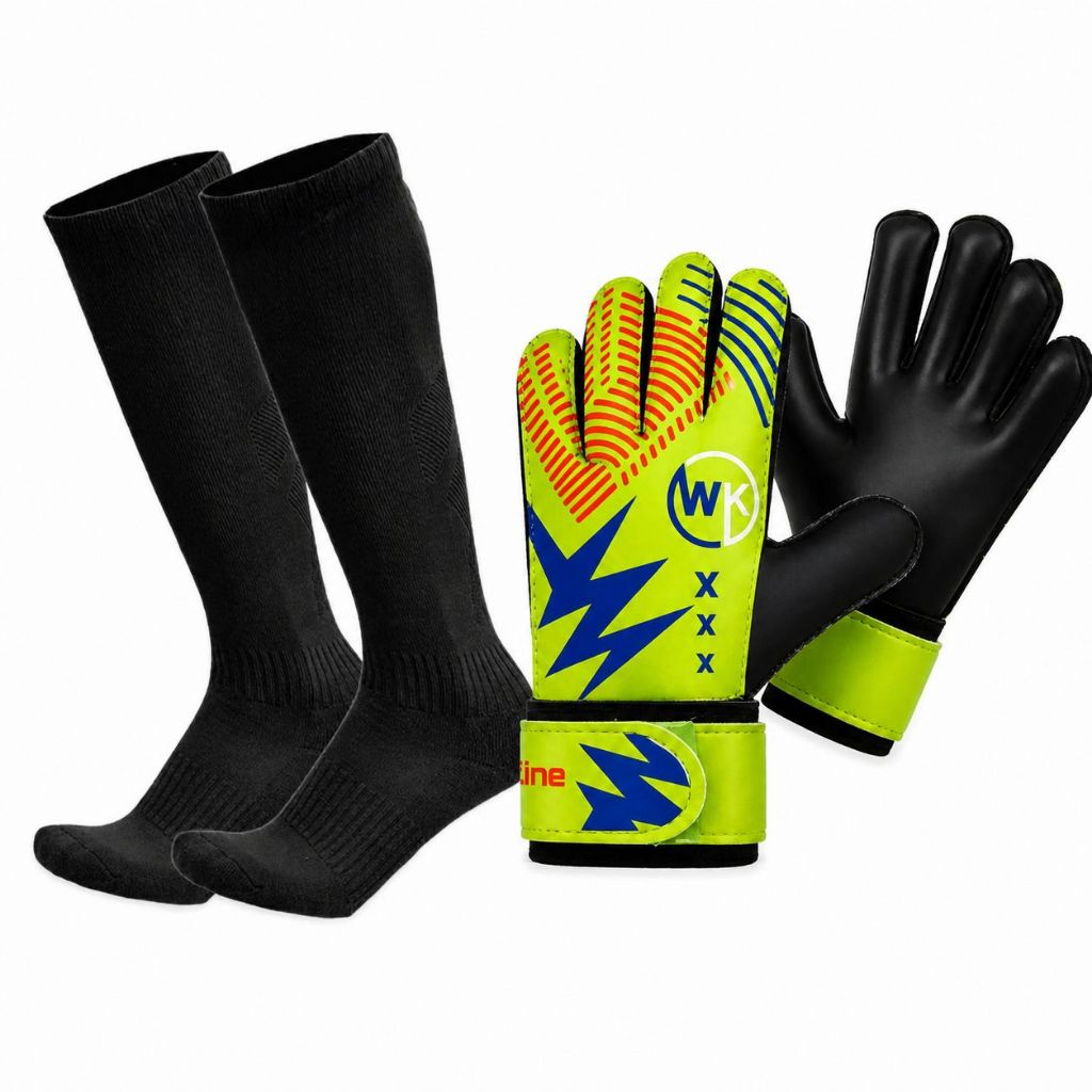Kit Luva De Goleiro e Meião Futebol futsal INFANTIL