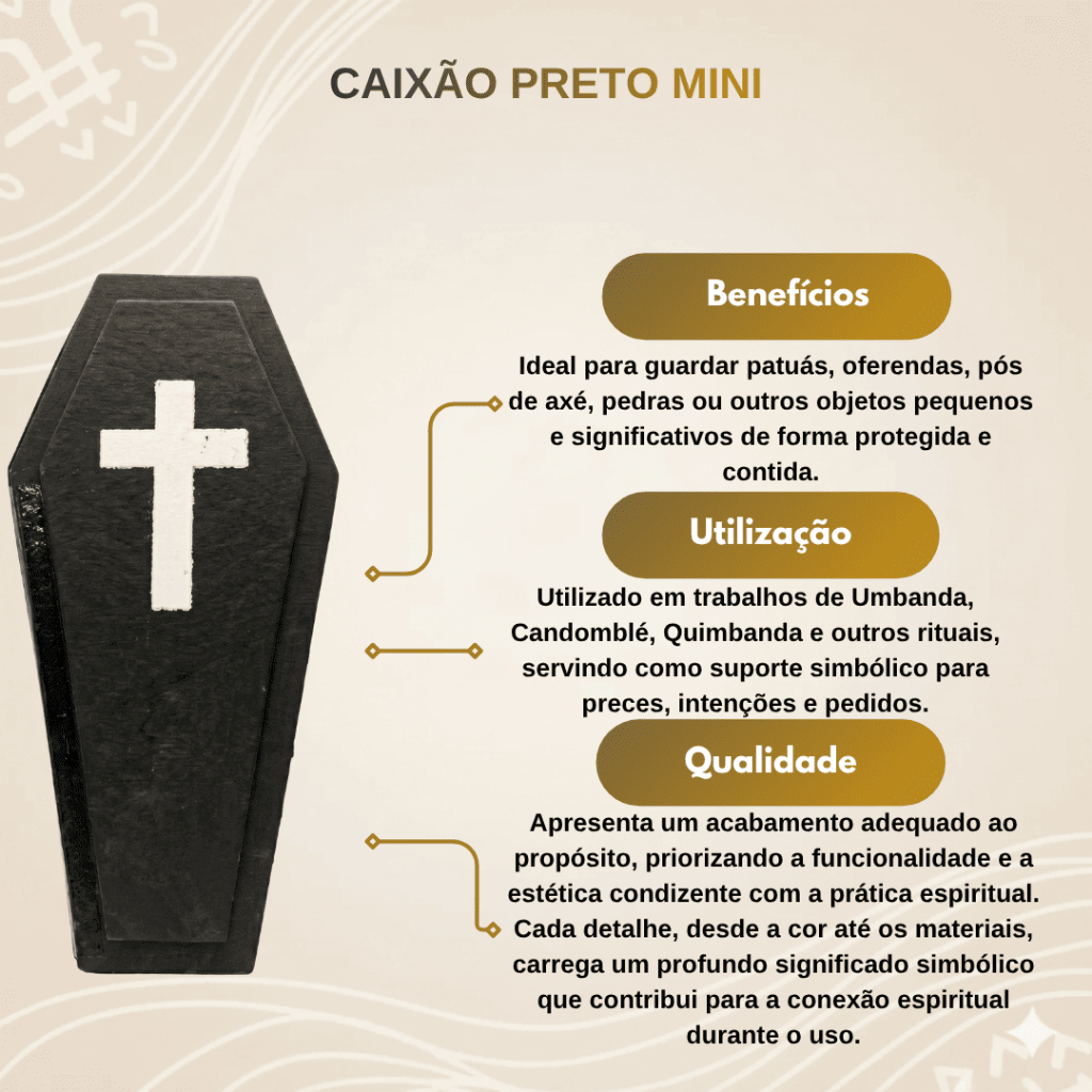 Caixão Preto Para Ritual Umbanda Candomble Quimbanda — imagem 2 de 2