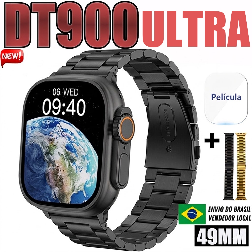 2026 Novo Smartwatch Watch DT900 Ultra 3 max Série 10 Super Amoled Prova D'Água Lançamento 49 mm