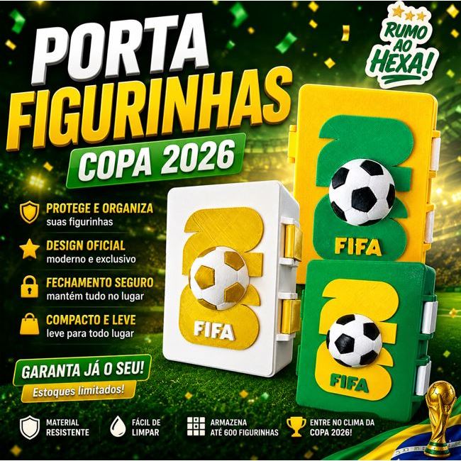 Porta Figurinhas Copa do Mundo 2026