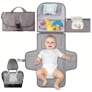 Almofada Portátil Para Troca De Fraldas De Bebê , Multifuncional , À Prova D'água , De Pano Carrinho Dobrável
