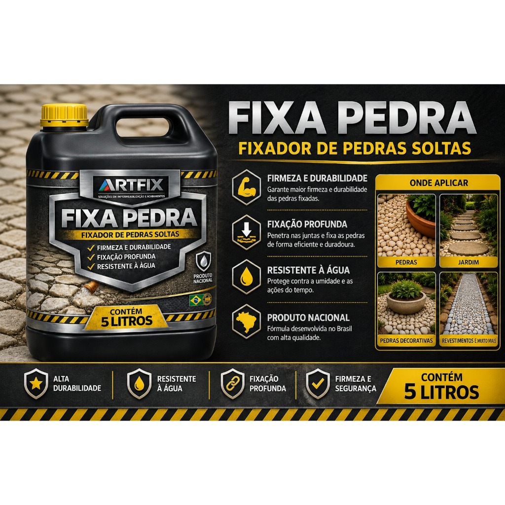 QUEIMA DE ESTOQUE - Fixador de Pedras 5L Brilho Intenso com Alta Proteção para Construção