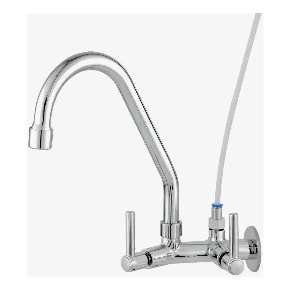 Torneira Gourmet Cozinha saida filtro purificador Prateada Metal Inclui Adaptador e mangueira parede pia lavatorio