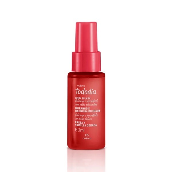 Body Splash Desodorante Colônia Tododia Morango e Baunilha Dourada 60ml (versão mini) - Natura