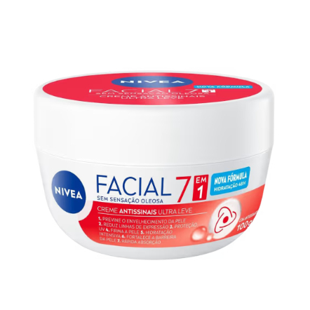 Creme Facial Antissinais Sensação Não Oleosa 100g Nivea 7 em 1 Original