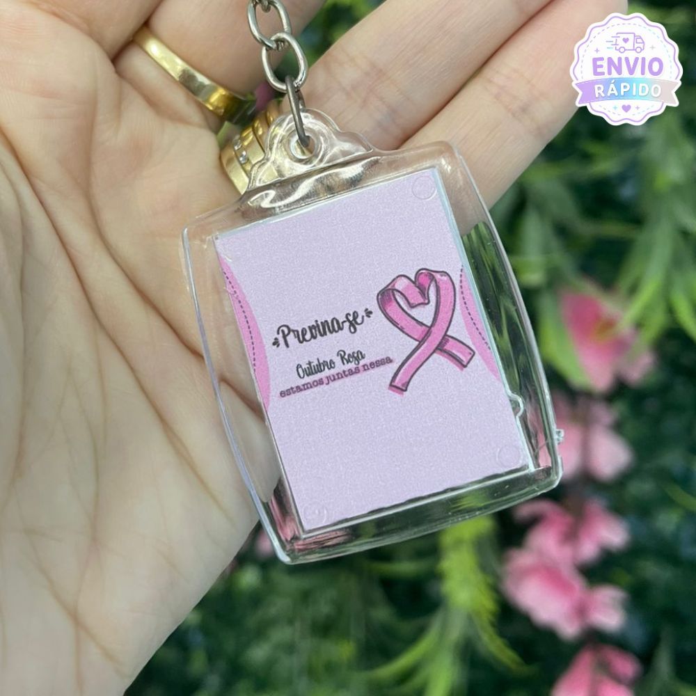 Kit 10/30/50 Chaveiros Outubro Rosa - Chaveirinhos Mimos Brinde Lembrancinha Outubro Rosa