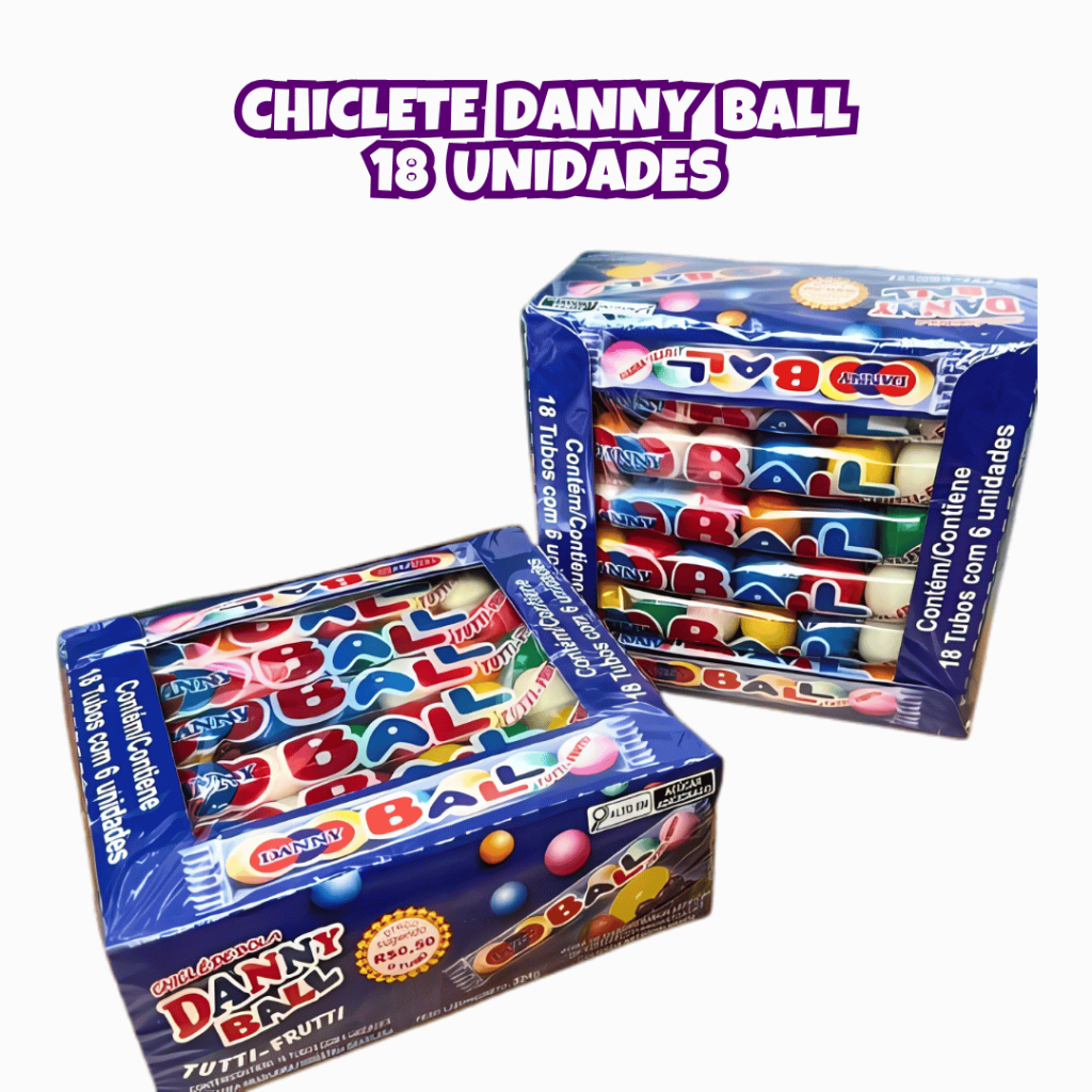 Chiclete Danny Ball Tutti Frutti  Com 18 unidades - Danny