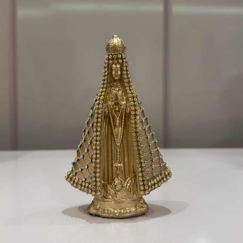 Imagem Nossa Senhora Aparecida Dourada Casamento Tela 40/30/22 e 15cm Batizado|Decoração|Presente
