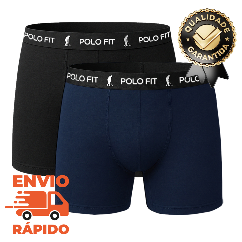Kit 2 Cuecas Polo Fit Boxer Algodão Box Original Promoção Cueca Cotton Confortável