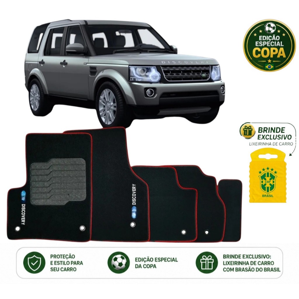 Tapete Adaptável Carpete Range Rover Discovery 2009 a Diante 5 Peças Jogo Completo