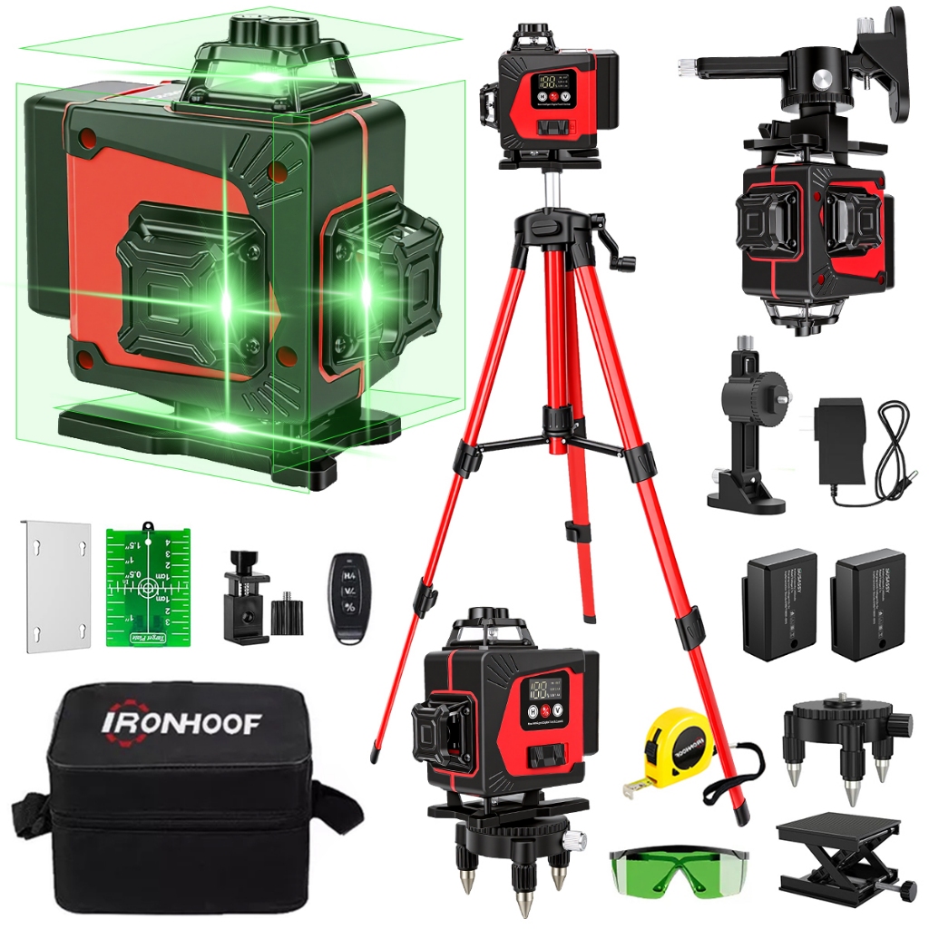 Nivel A Laser 2/16 Linhas 3/4D Profissional Verde Com Tripé