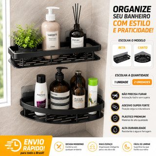 1/2 Pecas Suporte De Shampoo Organizador Prateleiras Banheiro Sem Furo Plástico
