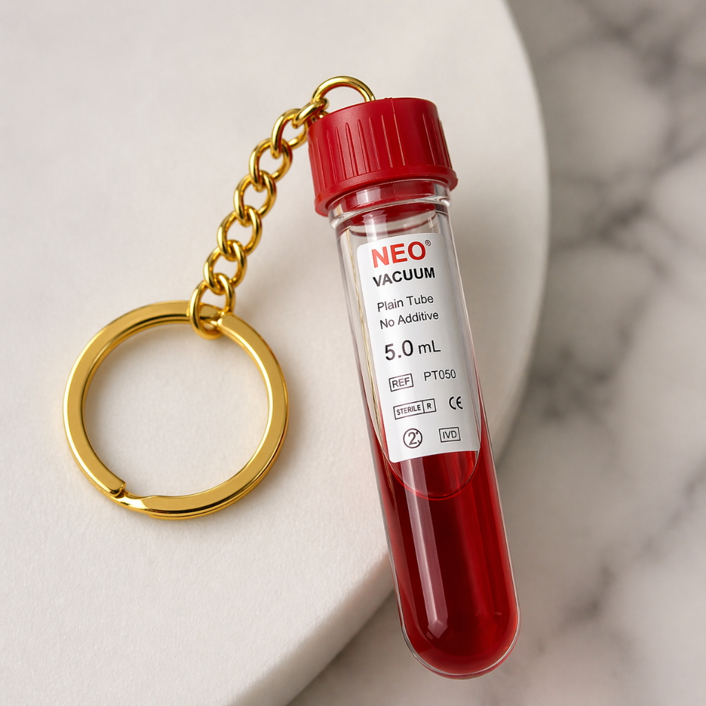 Chaveiros De Tubo Coleta De Sangue Biomedicina Personalizados Tubo de Sangue Laboratório