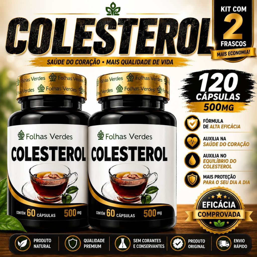 Regulador de colesterol 500mg folhas verdes -100% natural - Envio imediato