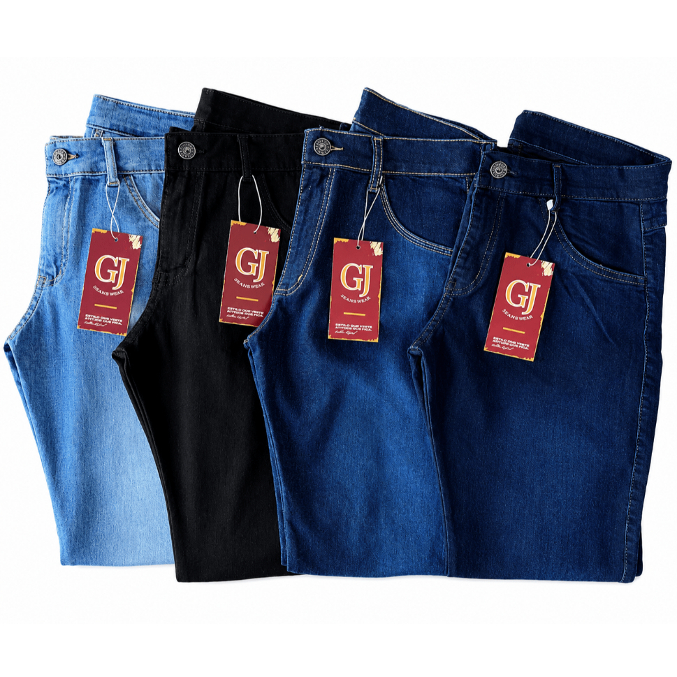 Kit 4 Calça Jeans Masculina Slim Elastano Promoção
