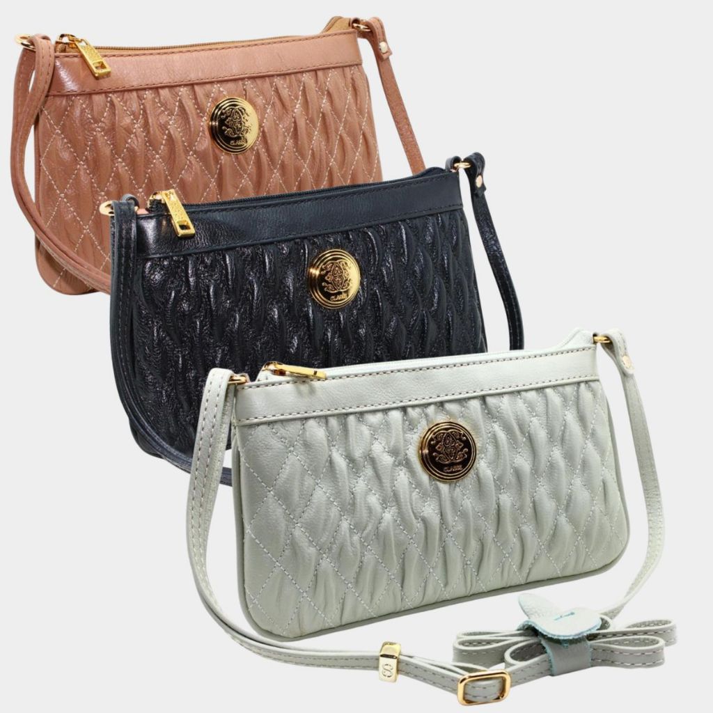 Bolsa Crossbody Classe Couro Legítimo Casual Kelly Feminina
