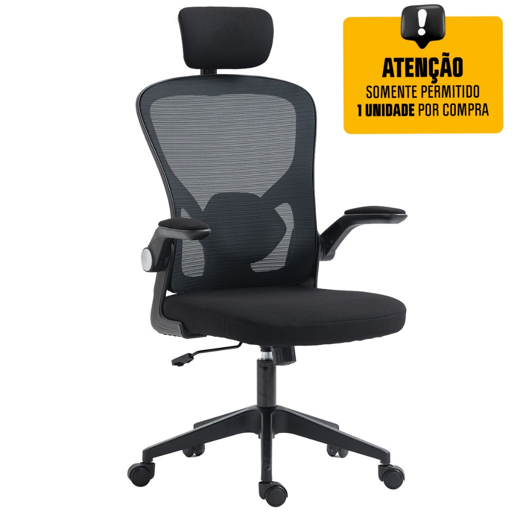 Cadeira Escritório Diretor Giratória Dr.Office, Mesh, Braço Ajustável, Regulagem