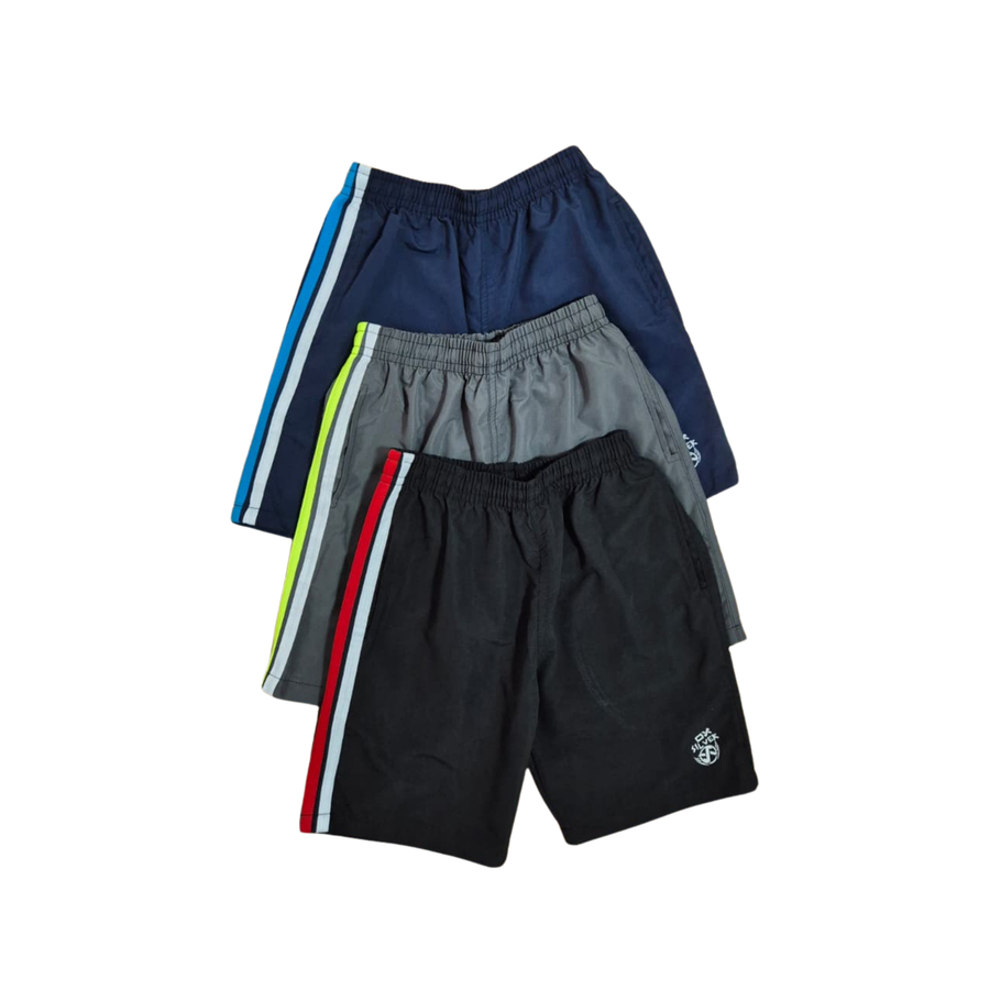 Kit 3 Bermuda Infantil Tactel OX SILVER Bolsos Frente e Costa