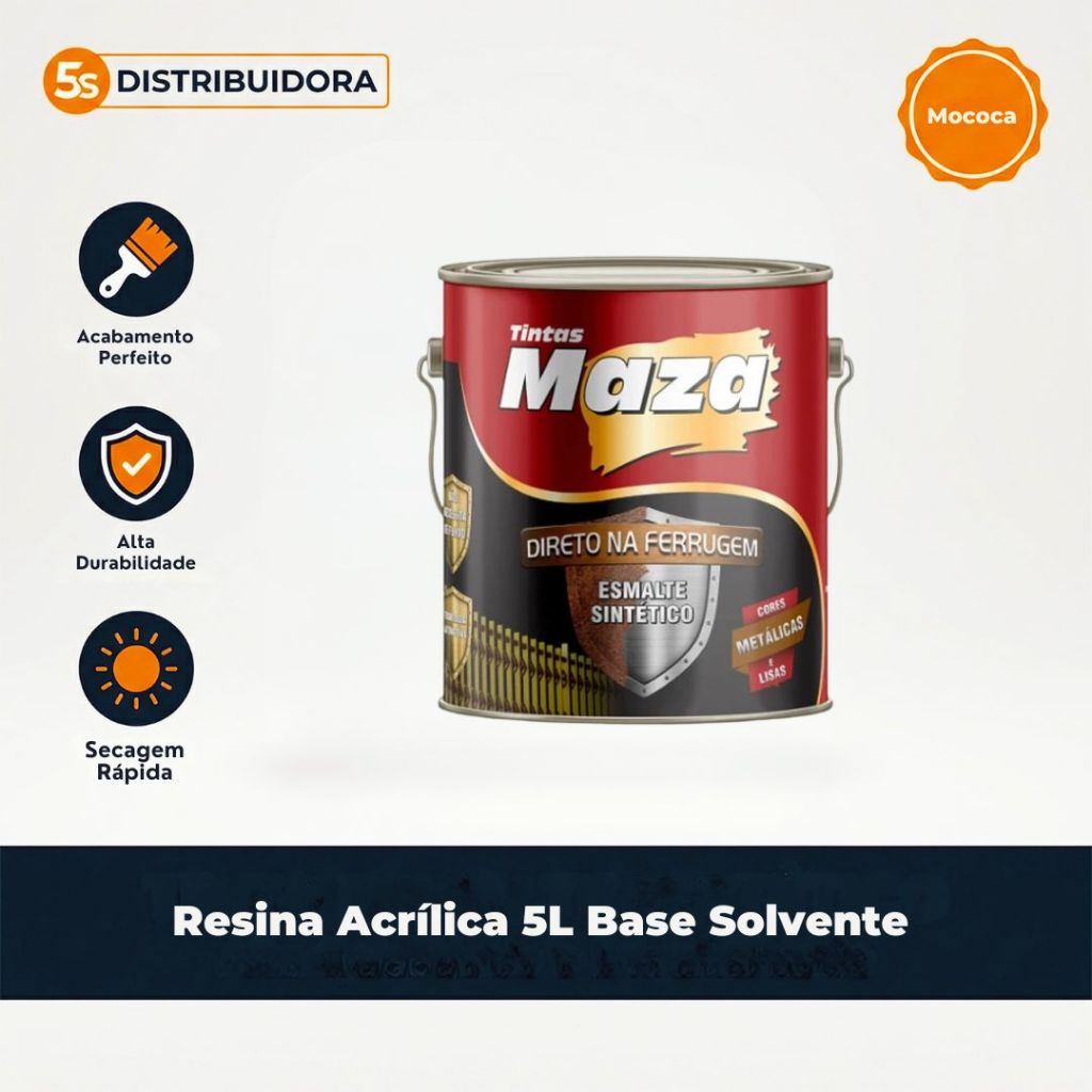 Tinta Esmalte Sintético Direto na Ferrugem 900ml (CORES) - Maza