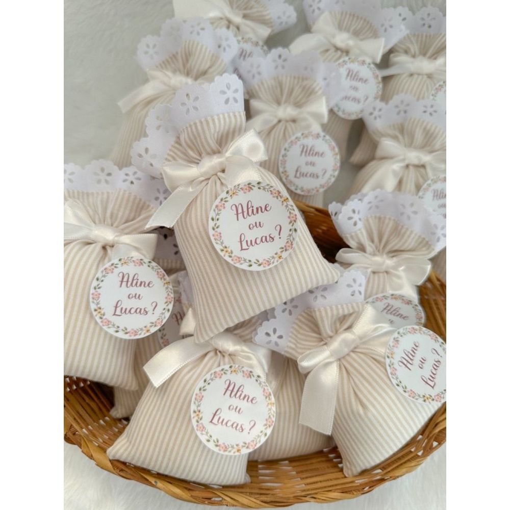Sachê Perfumado Personalizado para Maternidade Chá de bebê Casamento Lembrancinha Chá Revelação