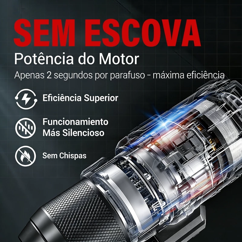 Furadeira Parafusadeira Elétrica e Chave de Impacto a Bateria Brushless — foto 3