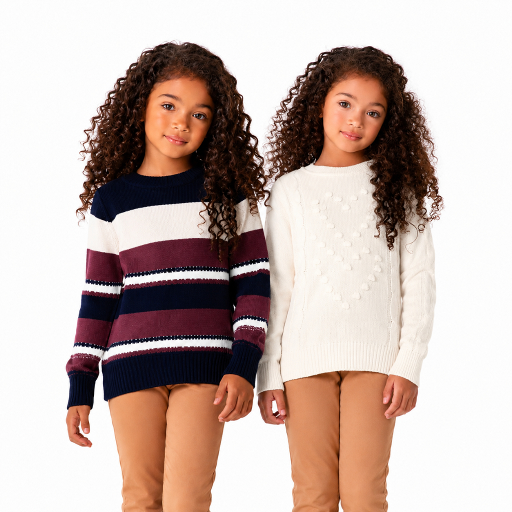 Kit 02 Blusa Infantil de Frio Menina Trictot Premium Moda Blogueirinha Inverno - Cores Sortidas