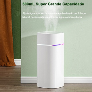 Umidificador De Ar 600ml Grande Com Bico Duplo LED Ultrassônico Difusor Aromatizador De Ambiente