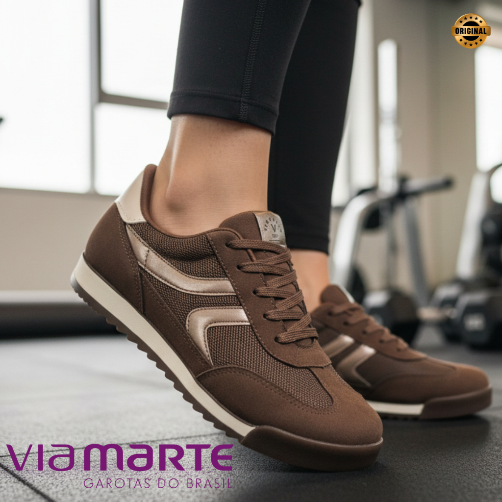 Tênis Feminino Via Marte Sola Flatform Reto Estiloso Urbano Casual Leve Confortável Original