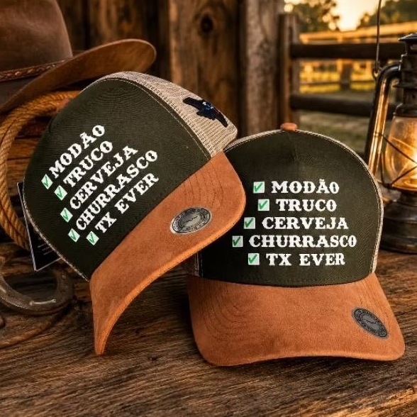 BONÉ TX EVER MODÃO TRUCO CERVEJA CHURRASCO- TRUCKER COM TELINHA, ESTILO, AGRO, COUNTRY, ORIGINAL TX EVER