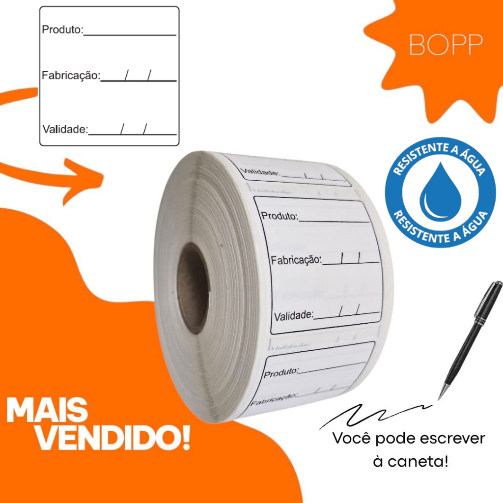 Etiquetas Bopp Anvisa Validade Fabricacao 40x40