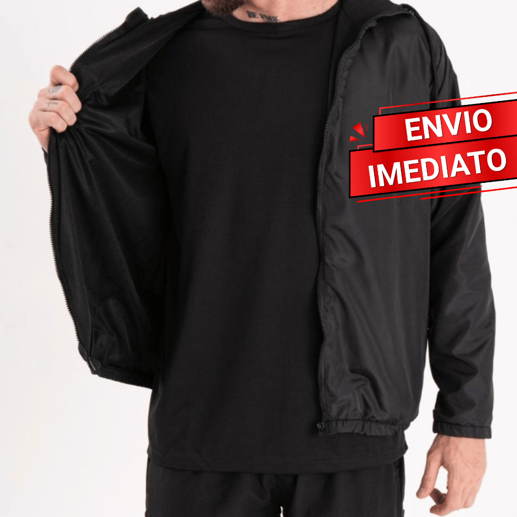 Corta Vento Masculino Preto Impermeável Chuva Inverno P M