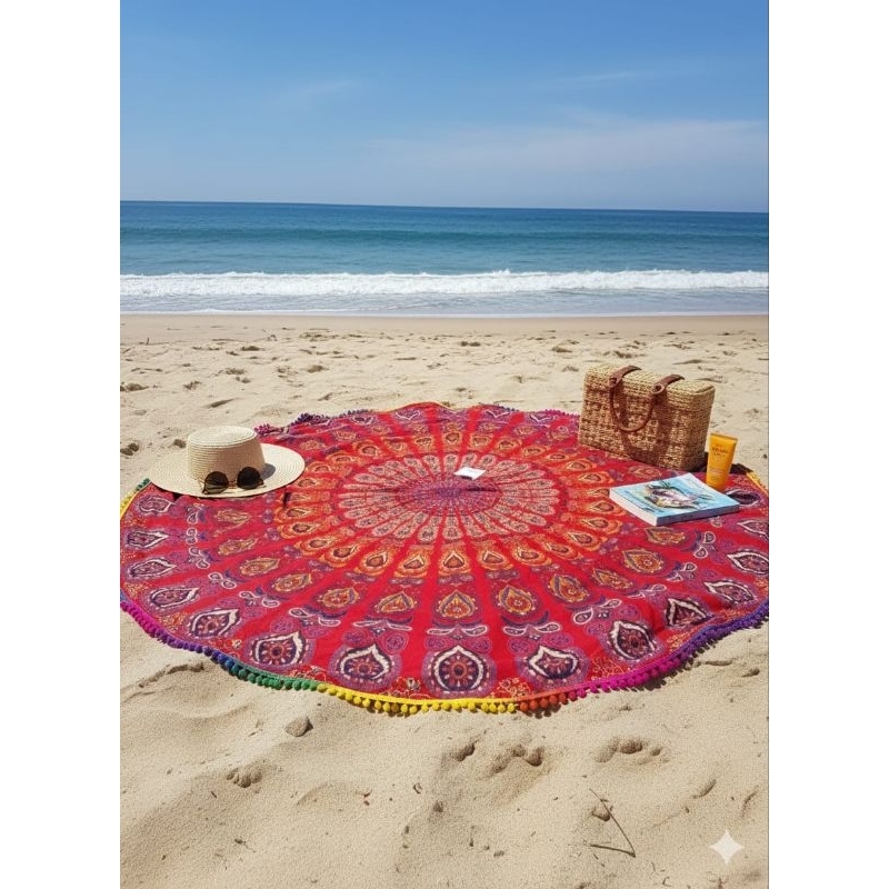 canga redonda indiana manta toalha de mesa