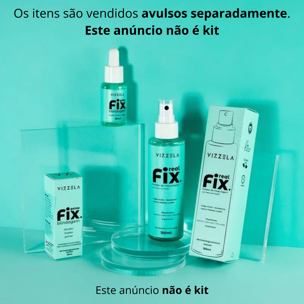 LINHA FIX VIZZELA UNIDADE – FIXA, BLINDA E PREPARA A MAKE ORIGINAL (NÃO É KIT)