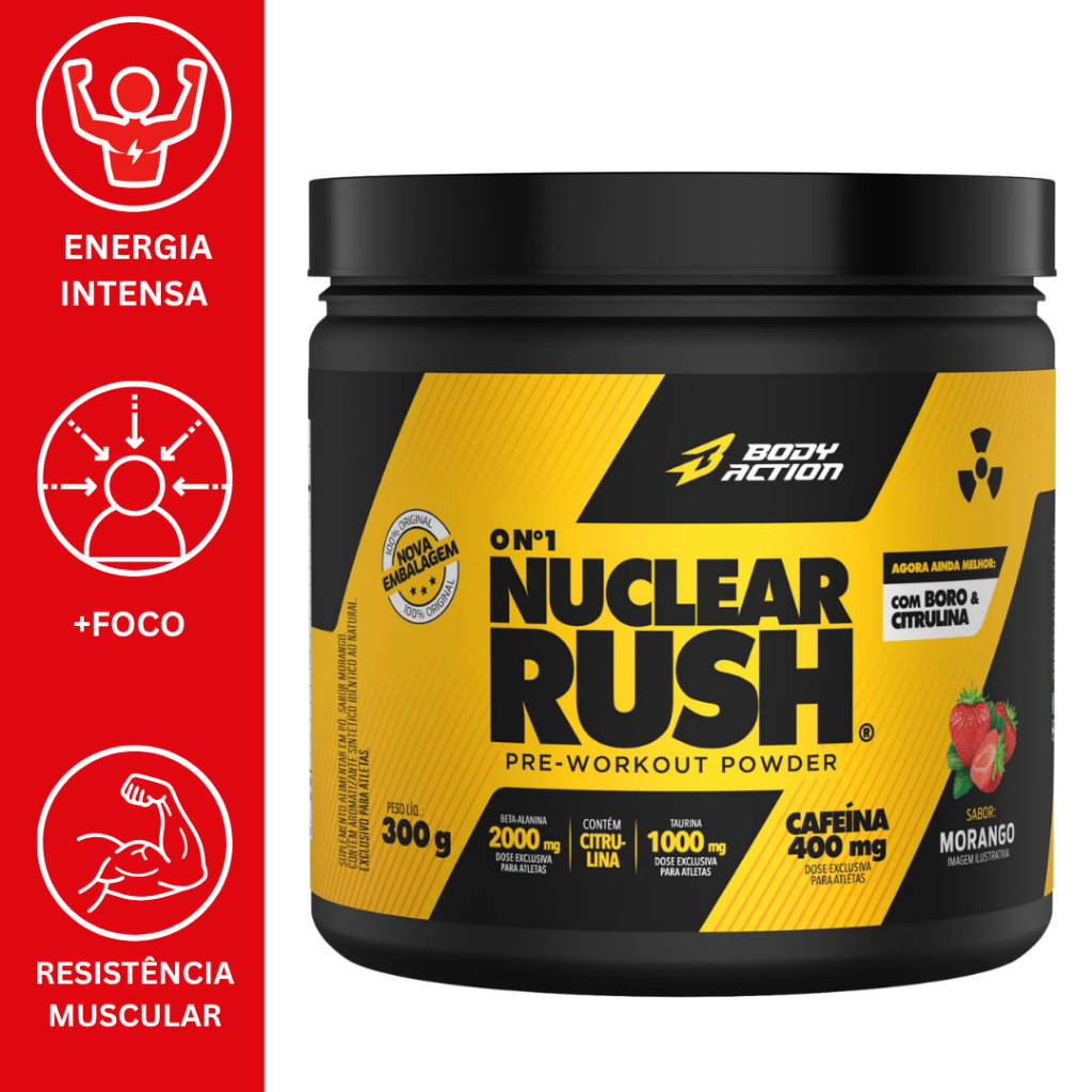 PRE TREINO NUCLEAR RUSH 300G SUPLEMENTO EM PÓ - BODYACTION