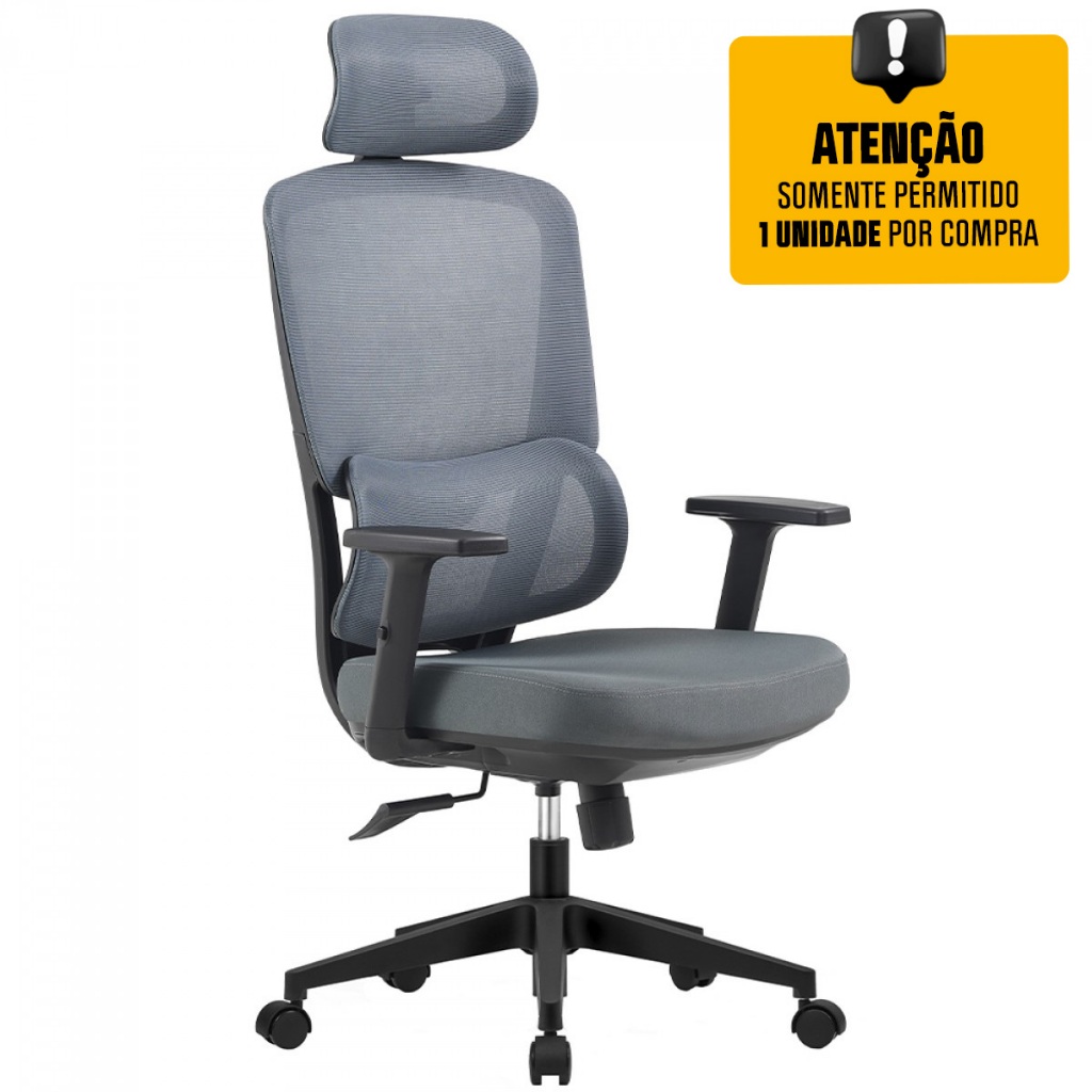 Cadeira de Escritório Presidente Dr.Office Work Pro Giratória, Mesh Respirável, Braço Ajustável