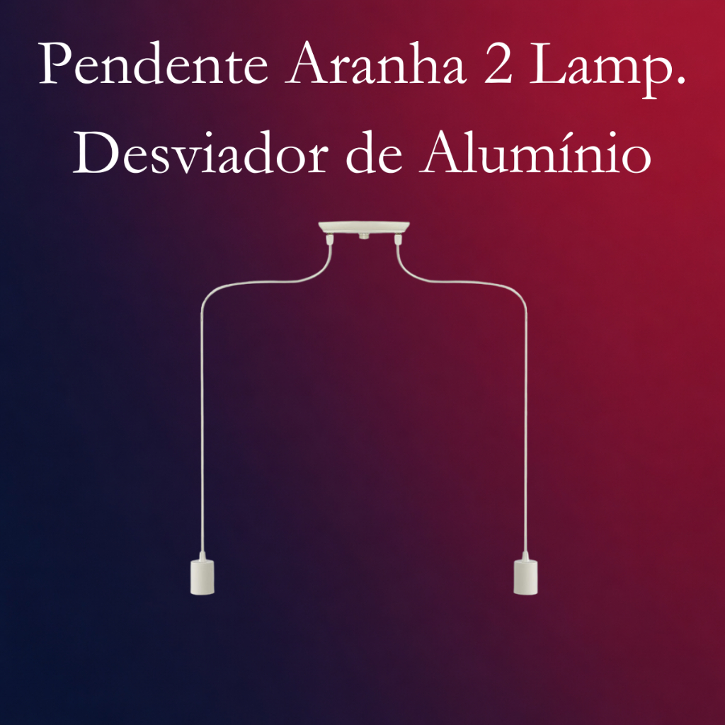 Pendente Aranha Com 2 Lampadas Termoplástico Soquete E27 110v/220v Sala Cozinha Quarto Mesa Branco Preto