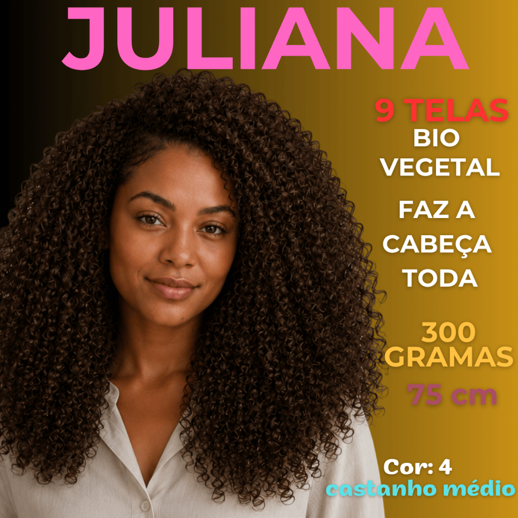 Cabelo cacho fechado BIO FIBRA JULIANA 75CM ESTICADO- VISUAL 45 CM-CACHEADO GOIVO-BRAZILIAN IDOL - 300 GRAMAS-9TELAS